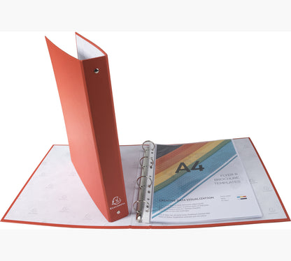 Classeur 4 anneaux dos40mm couverture rigide rouge