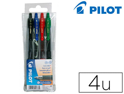Pochette de 4 Stylos Roller Gel G-2 0,7 mm PILOT