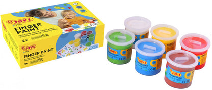 Peinture gouache doigt - set de 6 couleurs lavables