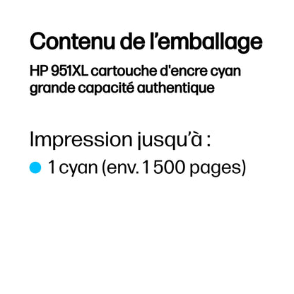 Cartouche d'encre cyan 951XL - Haute capacité