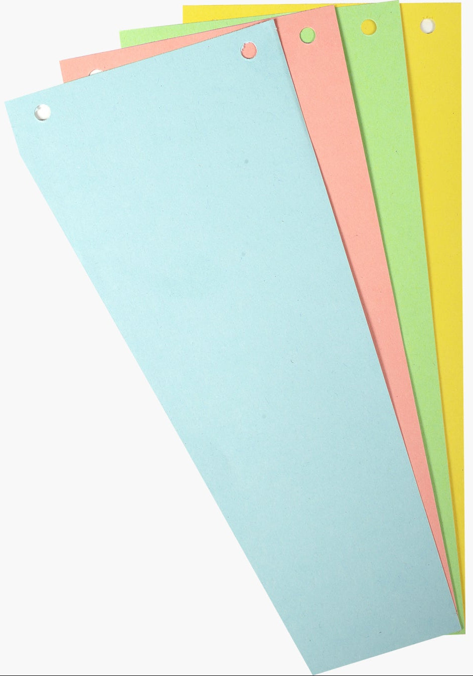 Fiches intercalaires trapezoidale 180g paquet 100 assorties