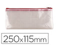 Pochette zip 25x11.5- rouge translucide