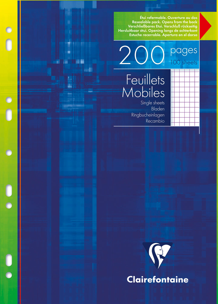 Feuillets mobiles perforé  q5x5 a4 90g pq 200