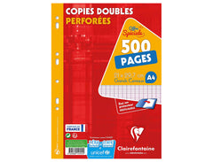Copies doubles perforées  21x29.7 seyes -500 pages