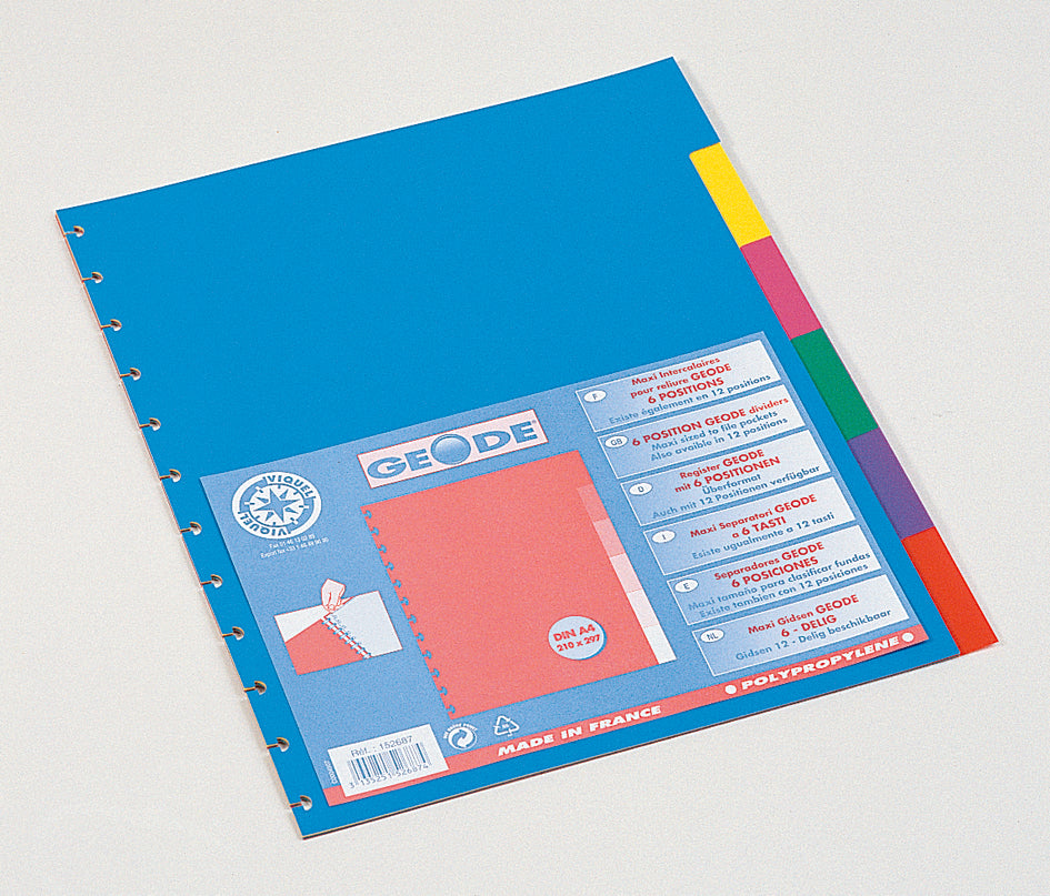 Intercalaires A4+ maxi pour geode 6 touches