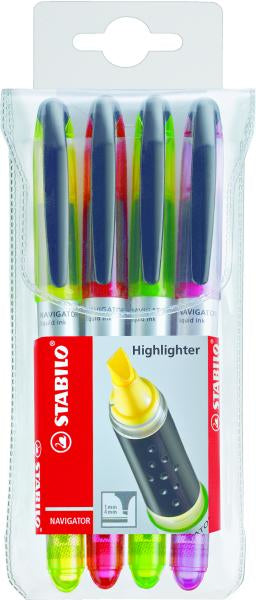 Surligneur stabilo navigator etui de 4 couleurs assorties