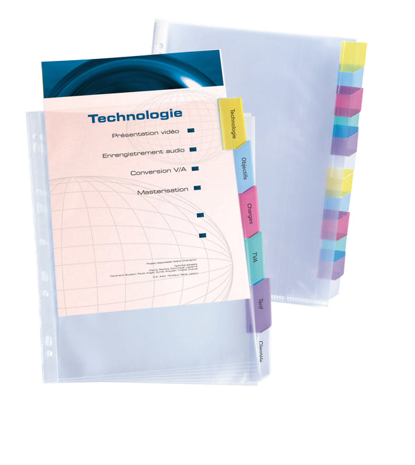 Intercalaires pochette A4+6 positions polypro