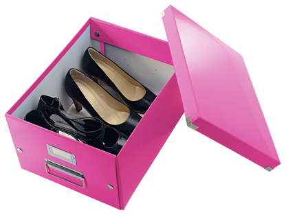 Boîte de rangement Click & Store WOW A4 - Rose vibrante et modulaire