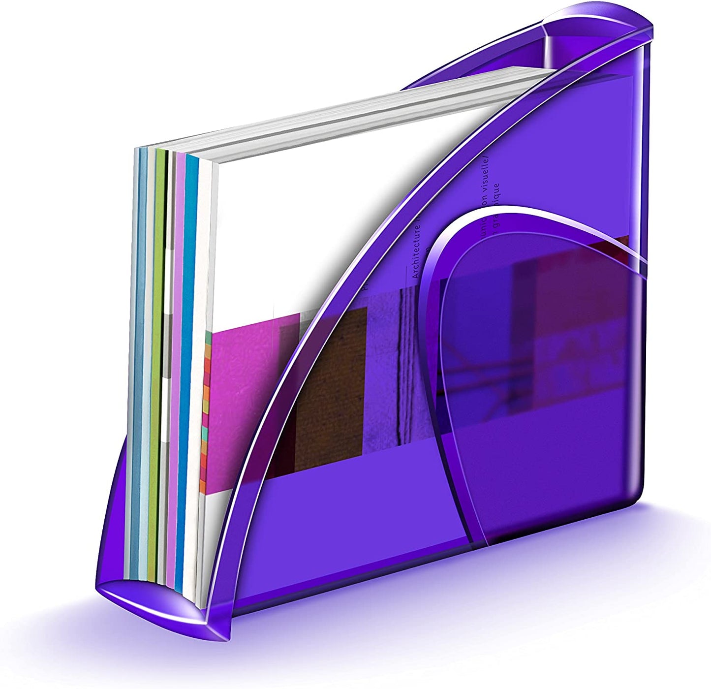 Porte-revues polypro transparent -violet