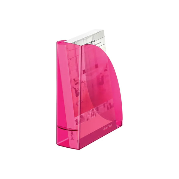 Porte-revues polypro transparent-rose