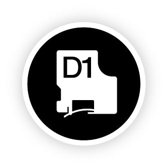 Ruban Dymo D1 12mm - noir/blanc