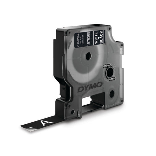 Ruban Dymo D1 durable 12mm blanc / noir