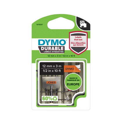Ruban  Dymo D1 durable 12mm noir / rouge