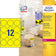 Etiquette ronde repositionnable  jaune fluo diametre 63.5mm- 300 étiquettes