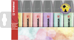 Surligneurs Stabilo boss  pastel - pointe biseautée, lot de 6