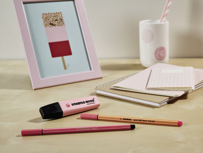 Surligneur Stabilo boss  pastel - pointe biseautée, pack de 4 couleurs