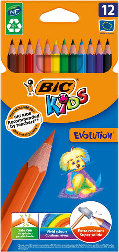 Crayon couleur evolution -étui 12 couleurs assorties