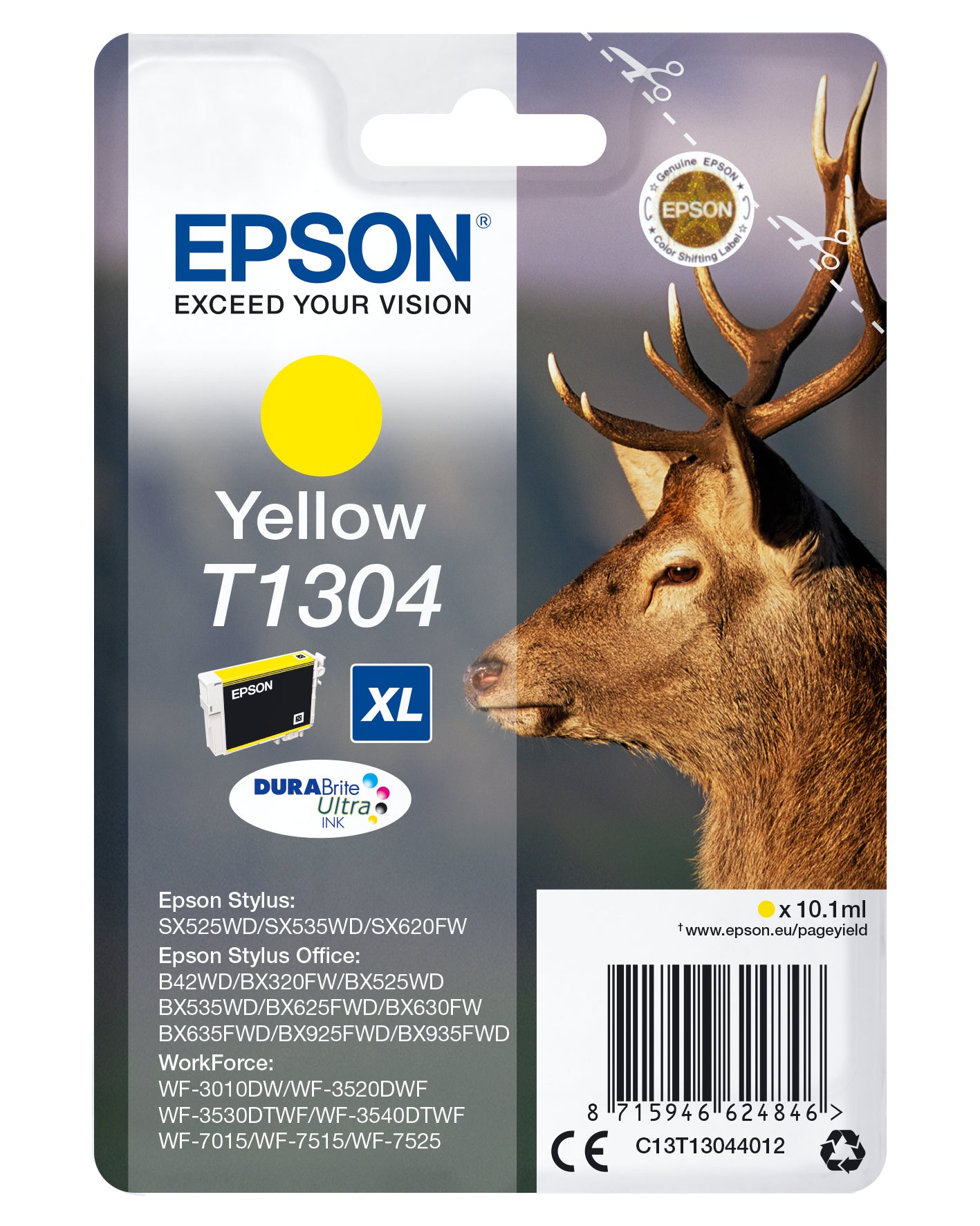 Cartouche d'encre Epson t1304 jaune xl - rendement élevé