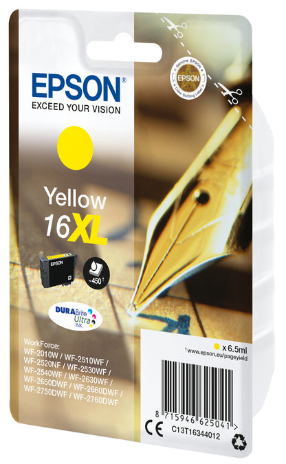 Cartouche d'encre Epson 16xl jaune - rendement élevé