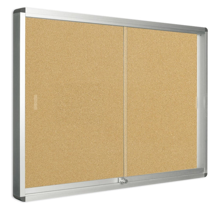 Vitrine d'affichage coulissante 200x100, fond liége- 24 feuilles A4, pour l'intérieur