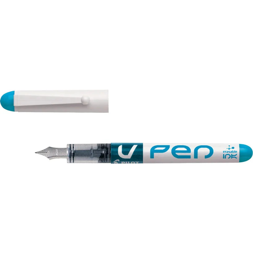 stylo plume pilot v-pen encre effaçable turquoise