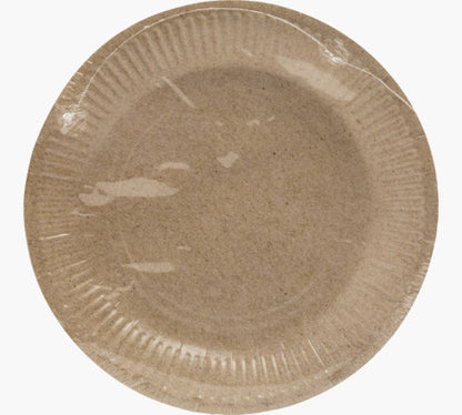 Assiette carton 23cm p/20 kraft