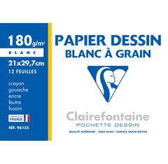 Papier dessin 21x29.7cm - 180g, 12 feuilles