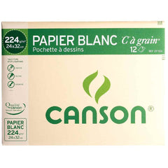 Papier dessin Canson 24x32cm 224g - Grain fin écologique