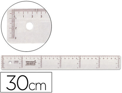 Regle plate plastique 1 biseau 30cm