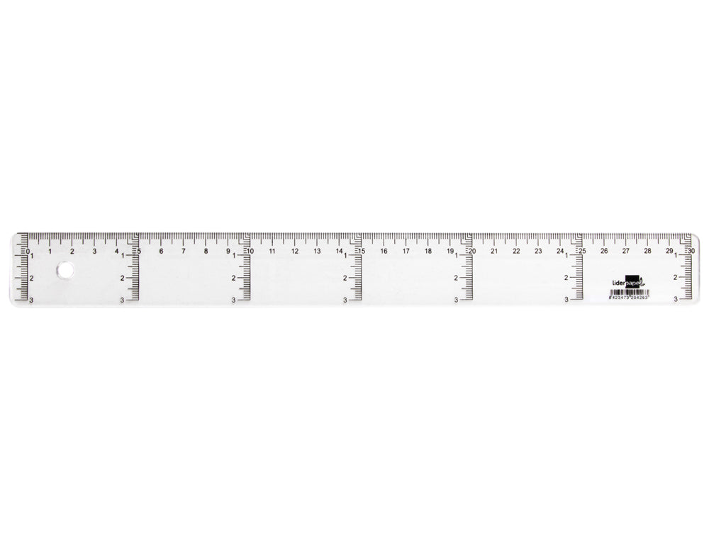 Regle plate plastique 1 biseau 30cm