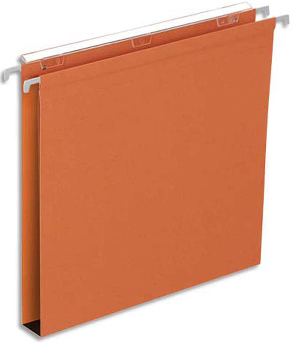 Dossiers suspendus éco tiroir fond 30mm orange- lot de 25