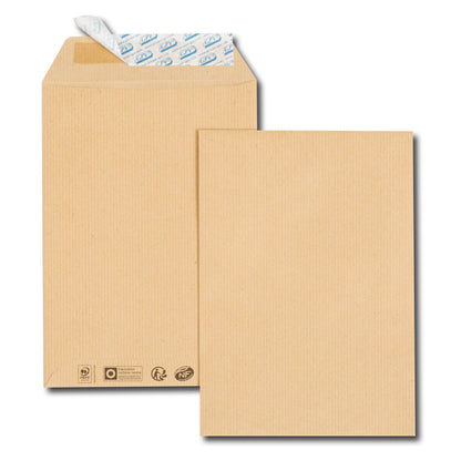 Pochettes d'expédition, C4, 229 x 324 mm, kraft brun paquet de 50