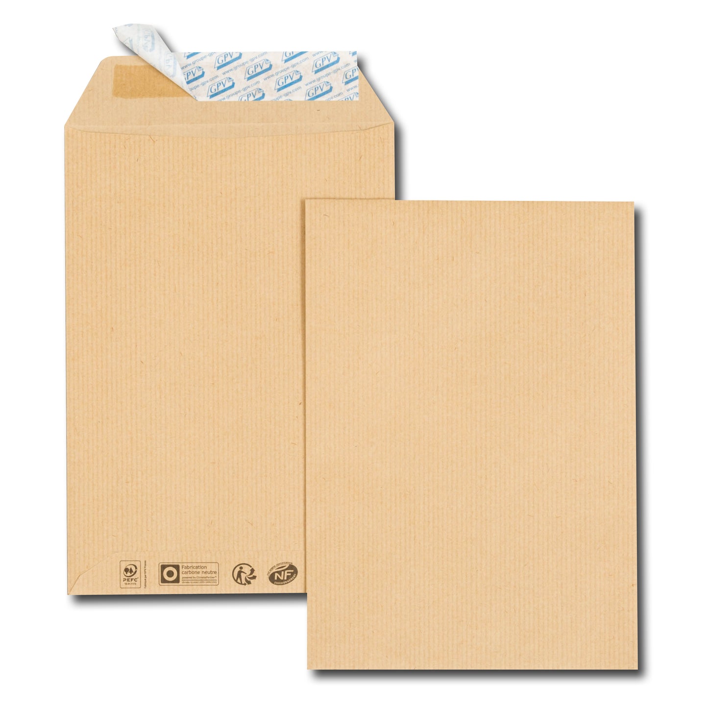 Pochettes d'expédition, C4, 229 x 324 mm, kraft brun paquet de 50