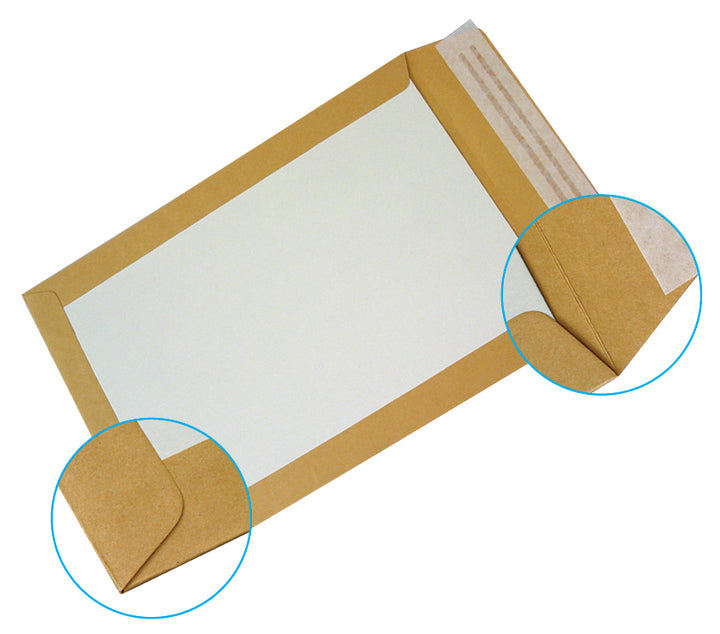 Pochettes dos carton 229 x 324 mm, kraft brun boite de 100