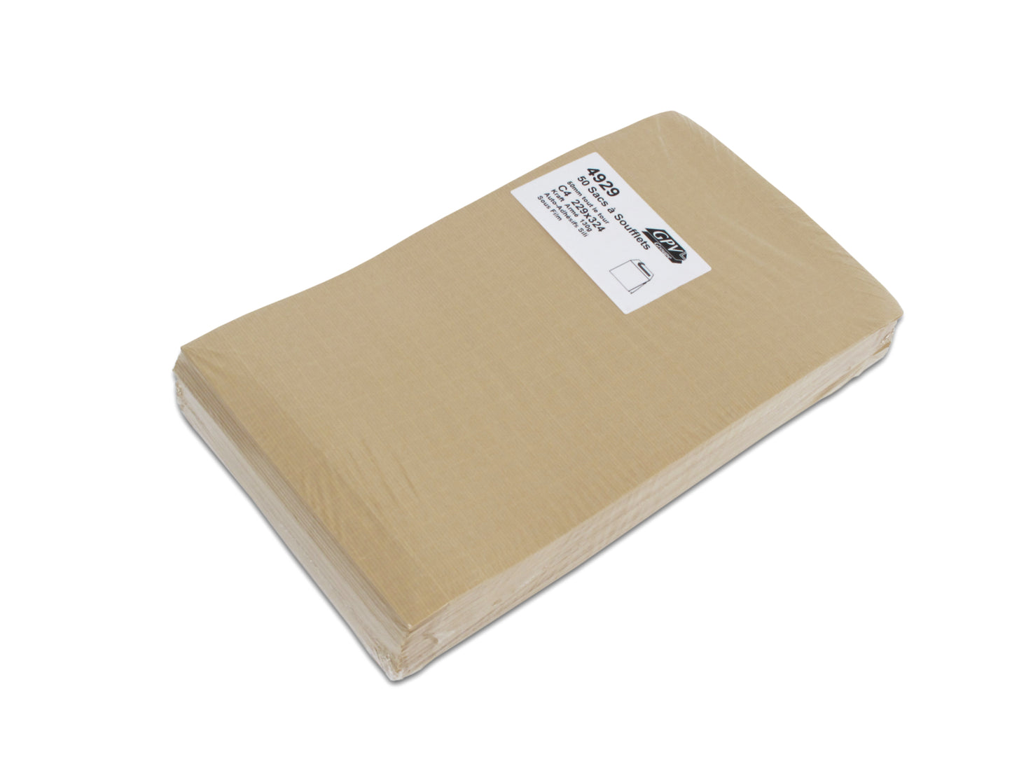 Pochettes expédition 229 x 324 mm soufflet de 50mm kraft armé -paquet de 50