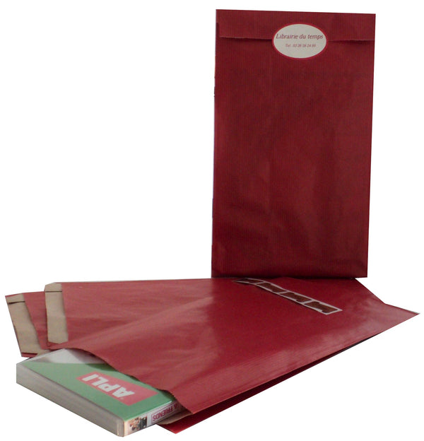 LOT de 250 Sacs kraft rouge 24x7x43 cm