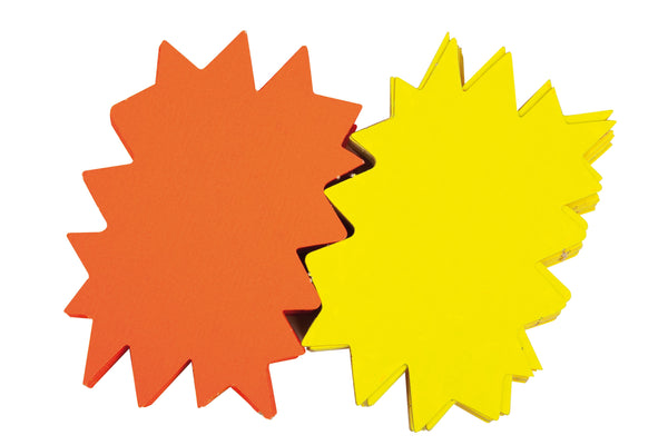 Etiquette fluo "Eclatés", 80x120 mm -paquet de 50
