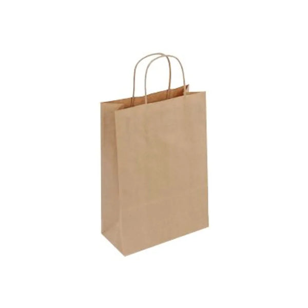 Sac papier kraft  poignées torsadée 22x31x10 paquet de 50-brun