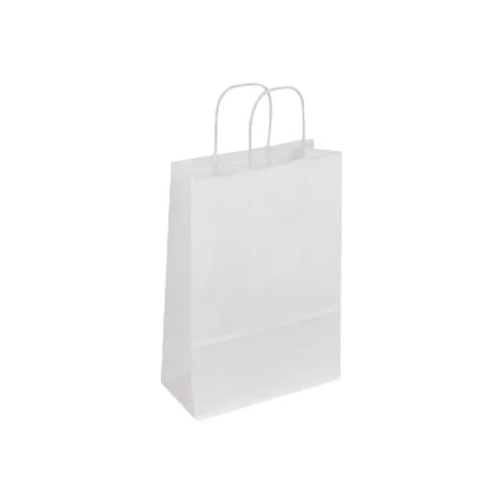 Sac papier kraft poignées torsadée 14x21x8 paquet de50-blanc