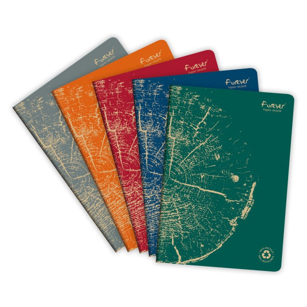Cahier piqué FOREVER  100% recyclé A4 96 pages quadrillé 5x5