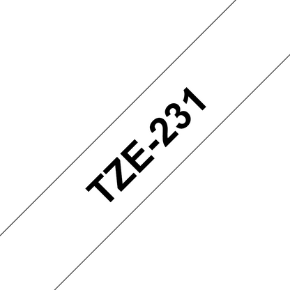 Ruban Brother 12mm TZE231 - noir/blanc