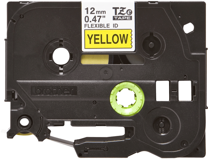 Ruban brother 12mm TZE631 - noir/jaune