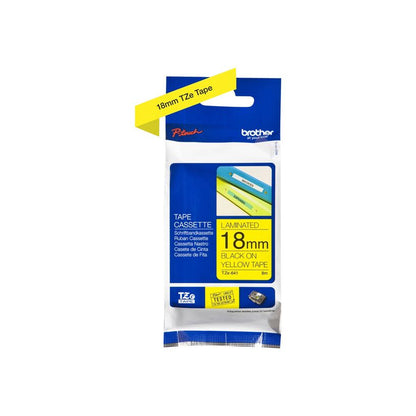 Ruban Brother 18mm TZE641 - noir/jaune
