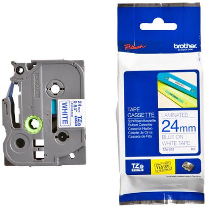 Ruban Brother 24mm TZE253 - bleu/blanc