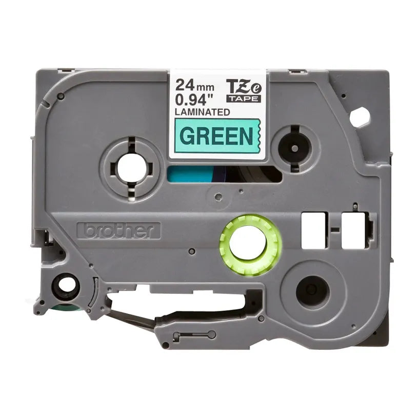 Ruban Brother 24mm TZE451 - noir/vert