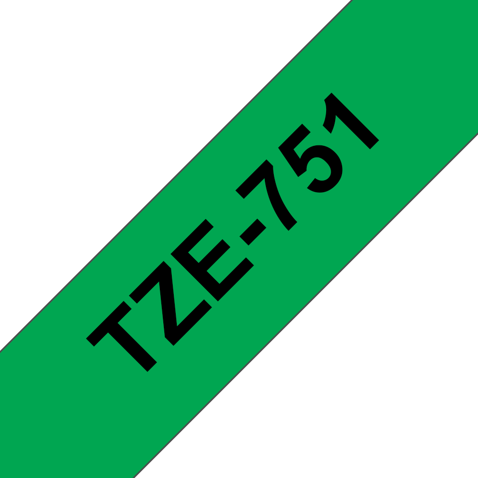 Ruban Brother 24mm TZE451 - noir/vert