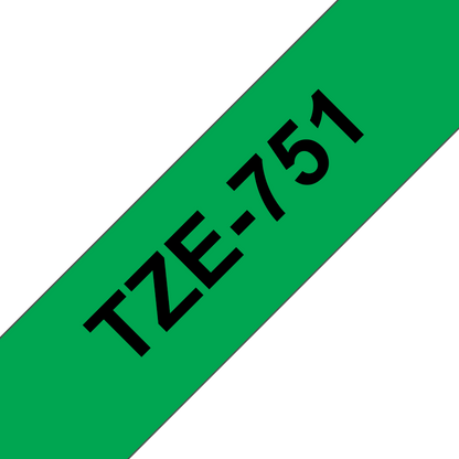 Ruban Brother 24mm TZE451 - noir/vert
