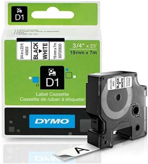 Ruban Dymo D1 19mm - noir-transparent