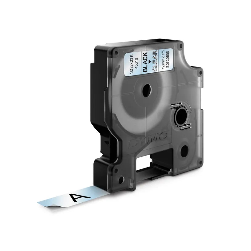 Ruban Dymo D1 12mm - noir/ transparent