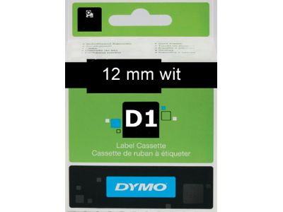 Ruban DYMO D1 12mm Blanc/Noir S0720610